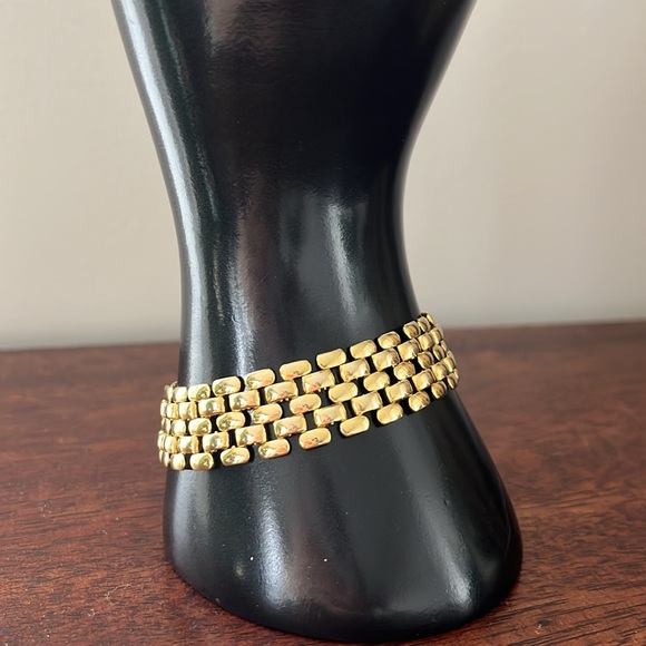 Panther link chain bracelet gold tone - Picture 3 of 11